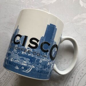 Starbucks San Francisco Cityscape Skyline Series Coffee Mug Cup White/ Blue